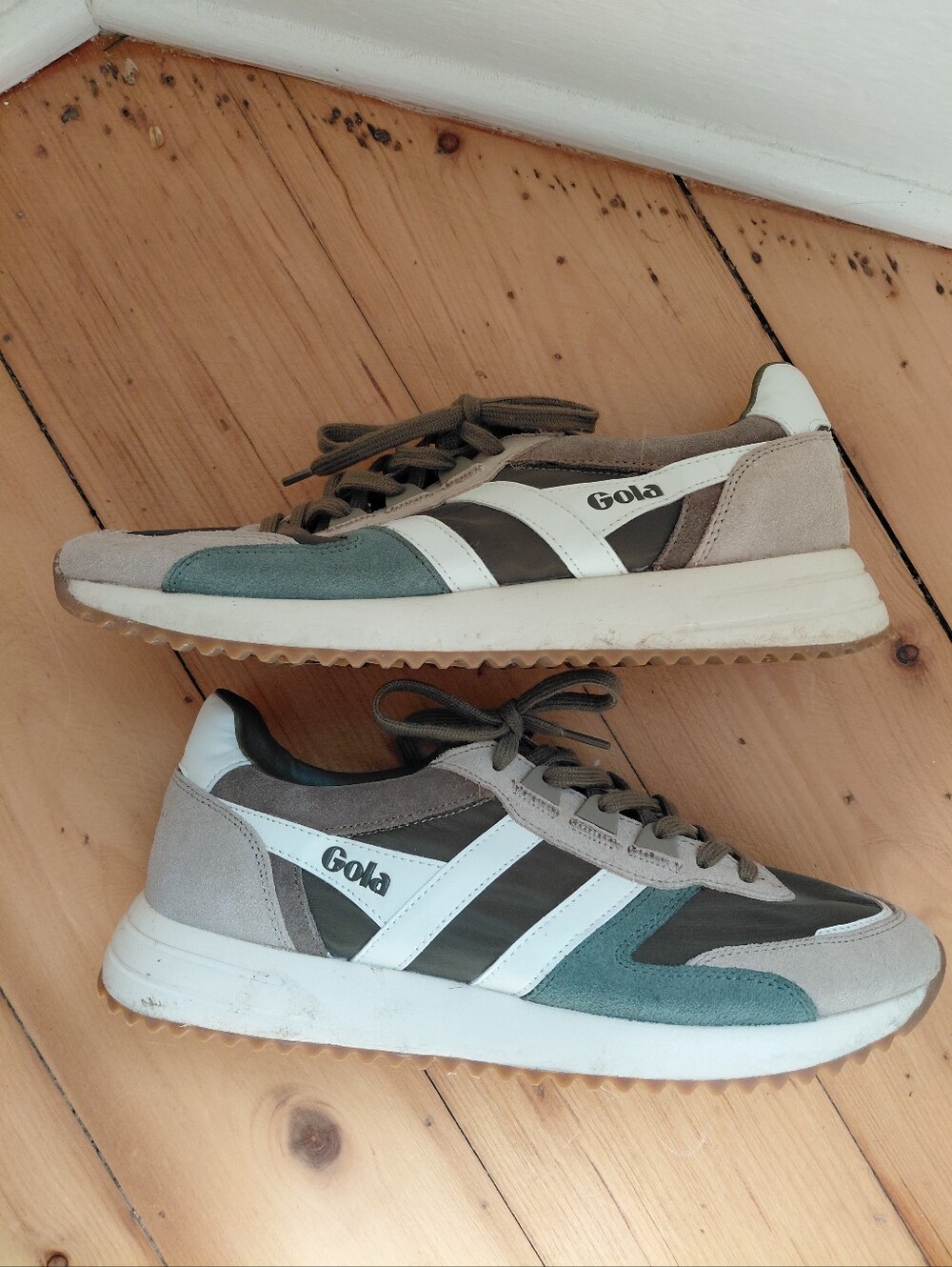 Gola Classics Women's Chicago Sneakers, Khaki Green/ Cappuccino, 10 (41) - Picture 8 of 8